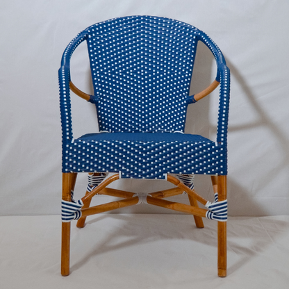 Silla Riviera Azul - detalle tejido y brazos