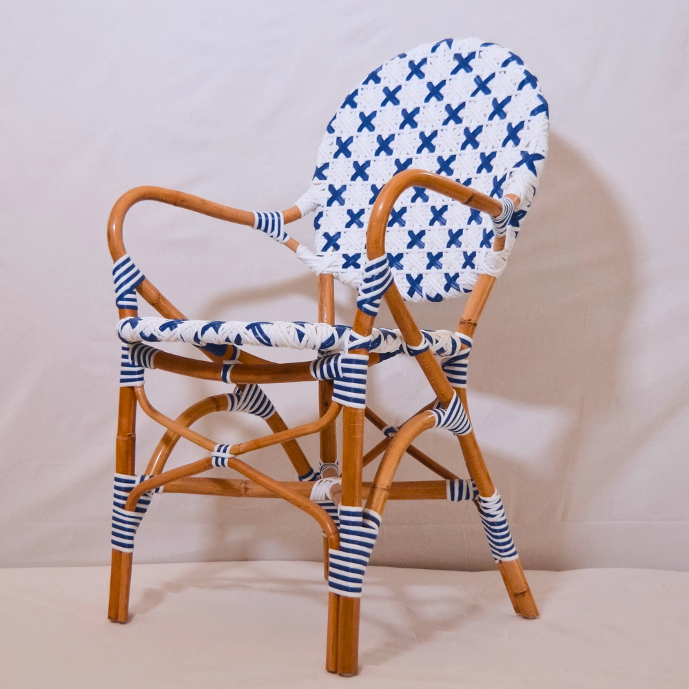 Silla Bistro Parisina Cruz Azul - detalle tejido asiento