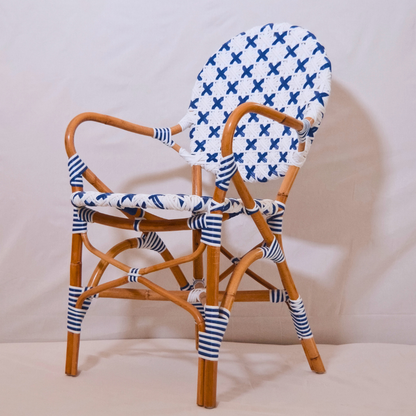 Silla Bistro Parisina Cruz Azul - detalle tejido asiento